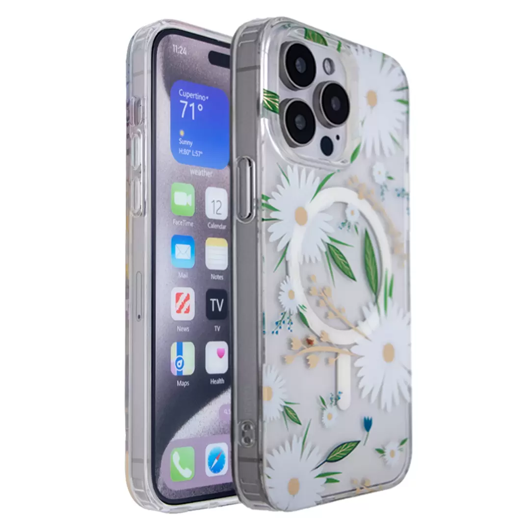 iPhone 15/iPhone 14/iPhone 13 Designed Case MagSafe White Daisy